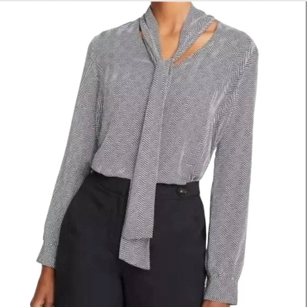 Ann Taylor Petite tie neck blouse